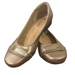 Clarks Gold Ballet Flats